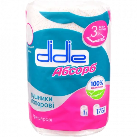 Рушник папер. Didie 1 шт. Абсорб 3-х шар. 175