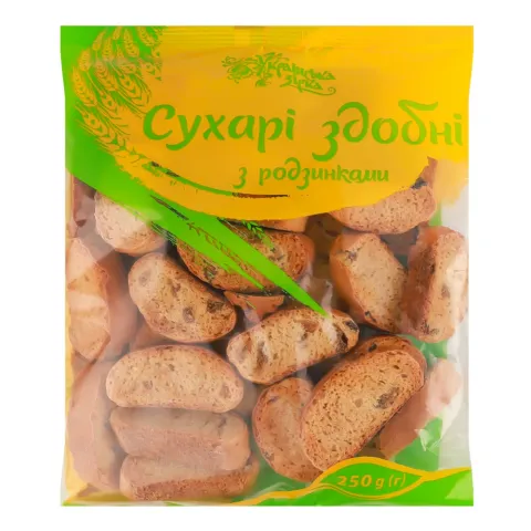 Сухарі Українська Зірка 250 г з родзинками