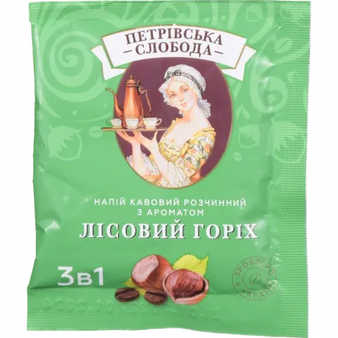 Кавовий напій Петрівська Слобода 18 г 3в1 з ароматом лісового горіха