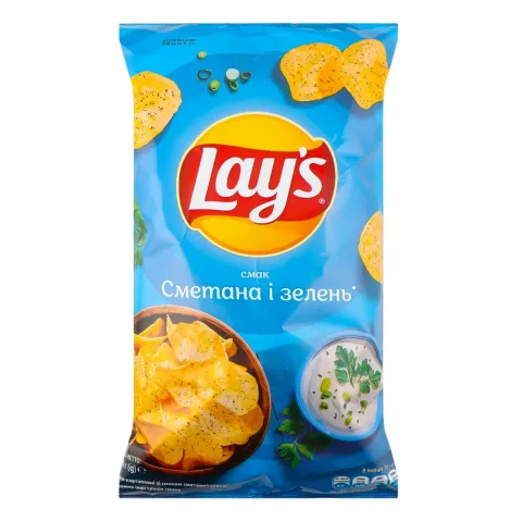 Чипси Lays 120 г сметана та зелень