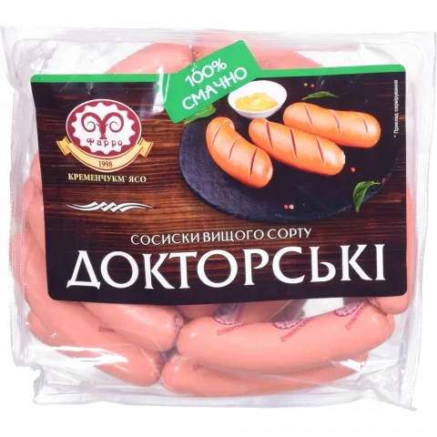 Сосиски Фарро Докторські в/ґ н/о ваг.