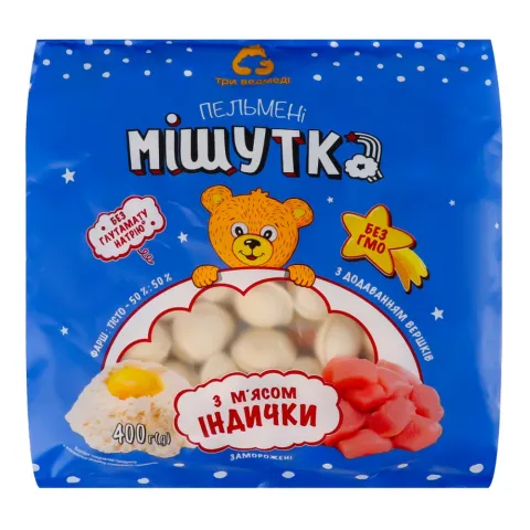 Пельмені Мішутка 400 г з м`ясом індички