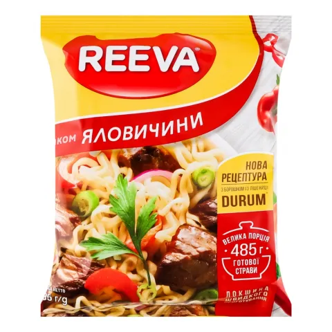 Локшина Reeva 85 г зі смаком яловичини