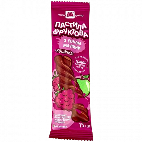 Пастила косичка Єврогруп 15 г з соком малини