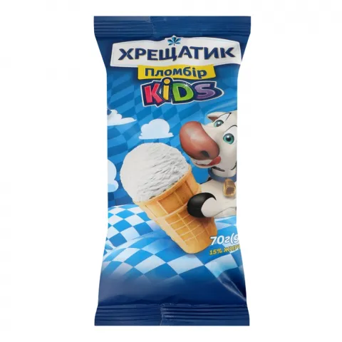 Морозиво Хрещатик 70 г ваф. стак. Kids Пломбір