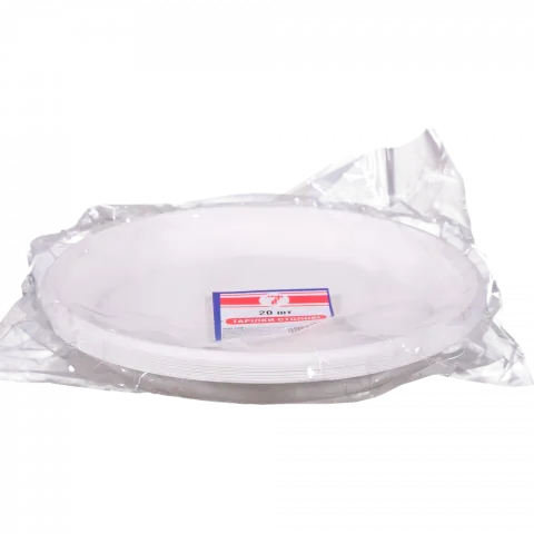 Тарілки 7` 20 шт. стол. біл. (Пластик)`