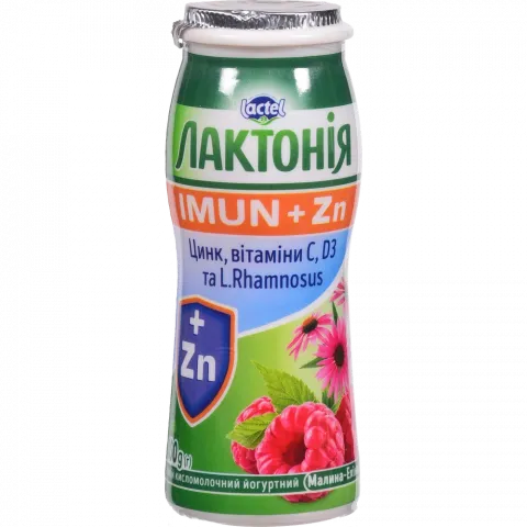 Напій йогуртний Лактонія Імун+ 100 г 1,5  Малина-ехінацея