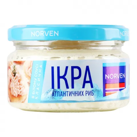 Ікра атлантичних риб Norven 160 г в білому соусі класична