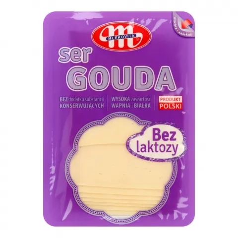 Сир Mlekovita Гауда б/лактози, нарізка 150 г (Польща)