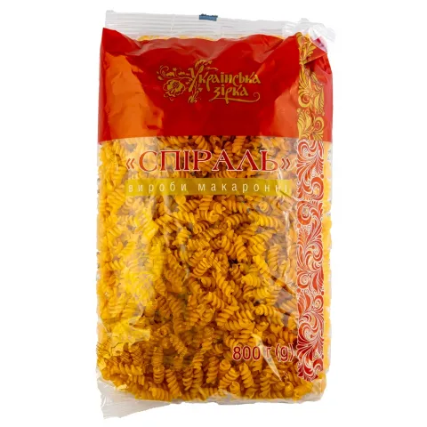 Макарони Українська зірка 800 г Спіраль