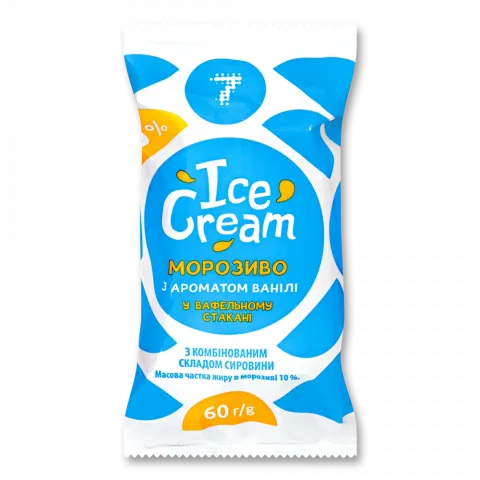 Морозиво 7 60 г ваф. стак. з ароматом ванілі з комб. склад. сиров.