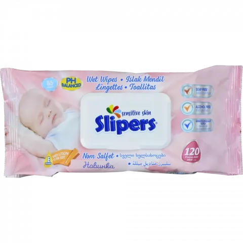 Серветки вологі Slipers дит. 120 шт. W-220 И103 (Туреччина)