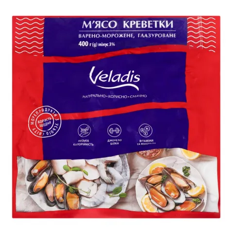 Креветка Veladis 400 г вар. очищ.