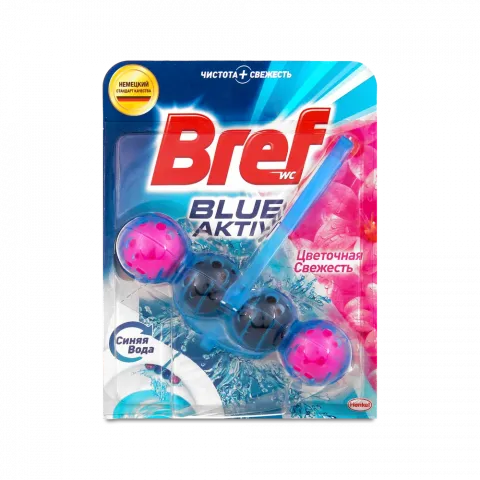 Освіж. д/унітазу Bref 50 г Актив Блакитна Вода Квіткова свіжість