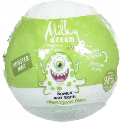 Бомба д/ванн Milky Dream 100 г kids Монстрик Max з іграшкою