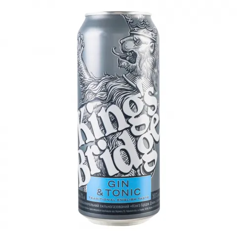 Коктейль сл./алк. Кингз Бридж Джин 0,5 л з/б Тонік