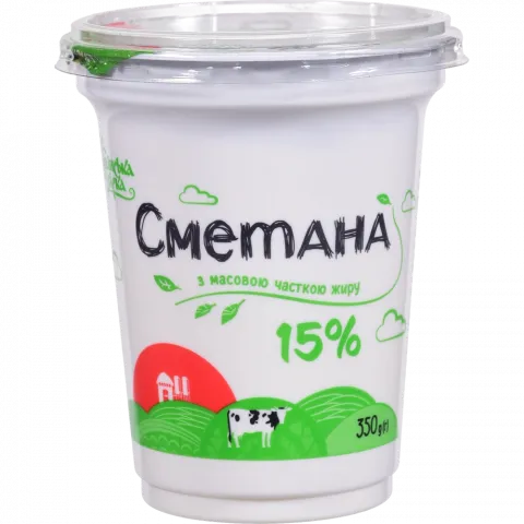 Сметана Українська Зірка 15 350 г стак.