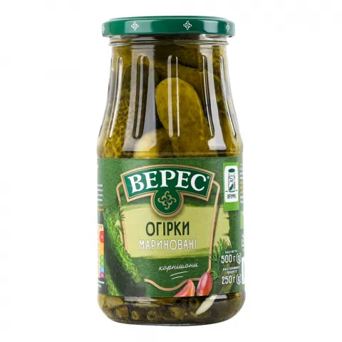 Конс Огірки Верес 435/500 г скл. марин. цілі