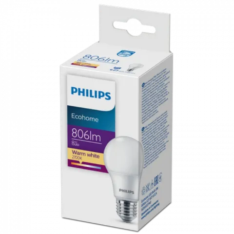 Лампа LED Philips Ecohome Bulb 8W E27 Тепле світло