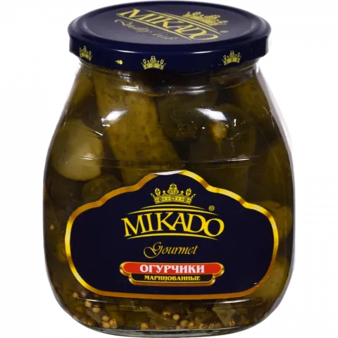 Конс Огірки Mikado 680 г корнішони (Індія)И227/289