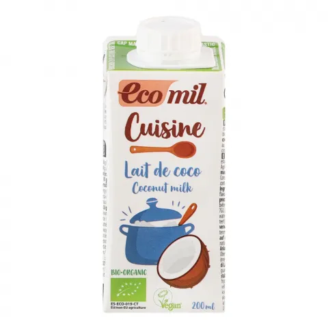 Вершки Ecomil рослин. органіч. 200 мл з кокосу д/приготування без глютену