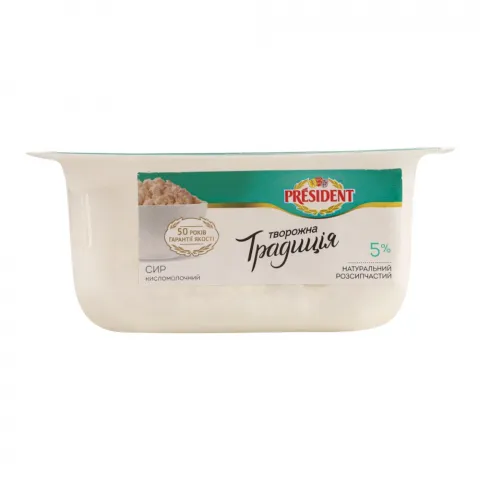 Сир кисломолоч. Президент Творожна традиція 5 300 г