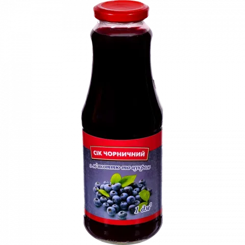 Сік Чорничний 1 л з м`якоттю та цукром