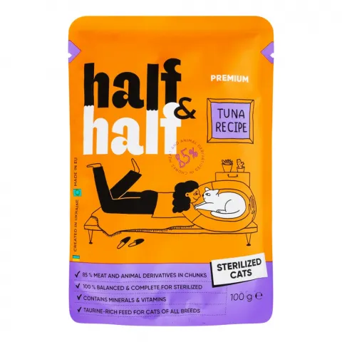 Корм д/котів стериліз. HalfHalf 100 г тунець