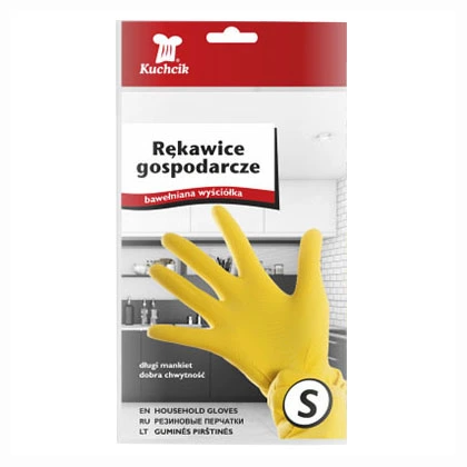 Перчатки резиновые хозяйственные Kuchik размер S, 1 пара