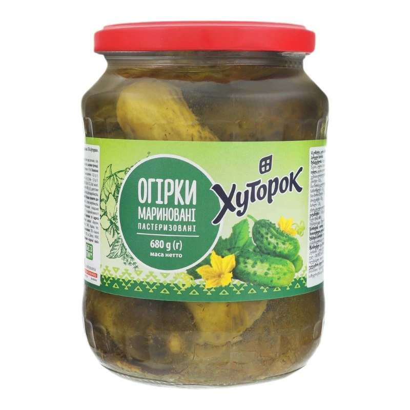 Маринованные огурцы  Хуторок, 720 мл
