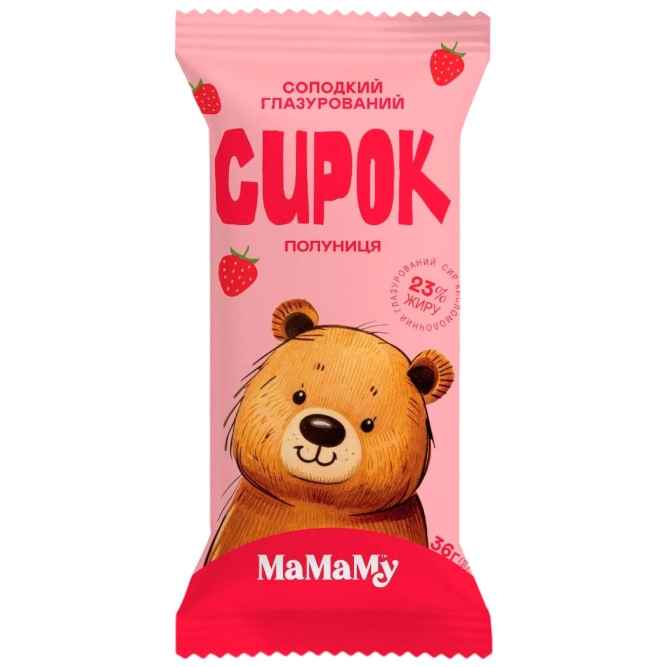 Сырок глазированный 23% Клубника Мамаму, 36 г