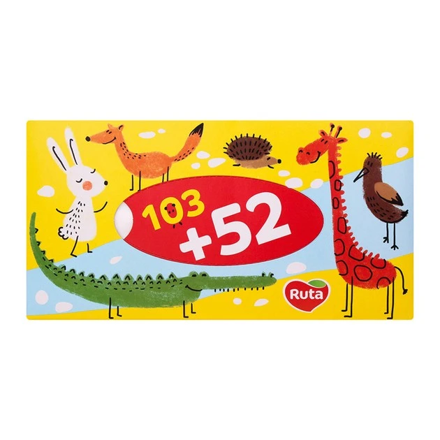 Салфетки бумажные 2-х слойные Ruta, 155 шт/уп.