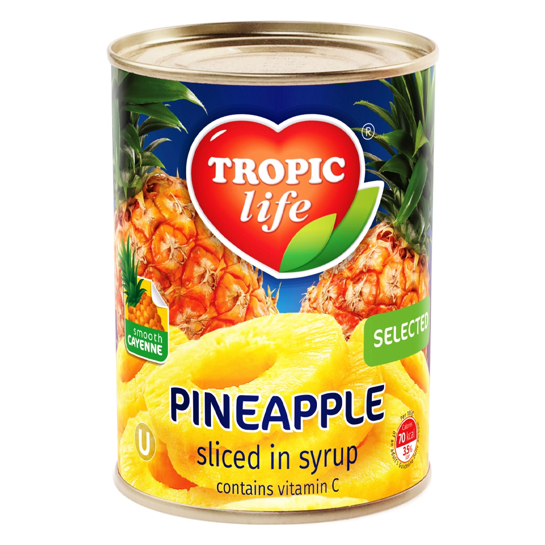 Консервированные ананасы кольцами Тропик Лайф, 580 мл