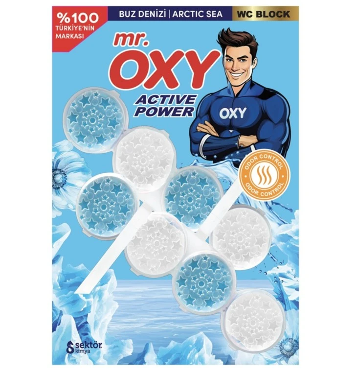 Туалетный блок для унитаза с ароматом ледяного моря Mr.Oxy, 2шт
