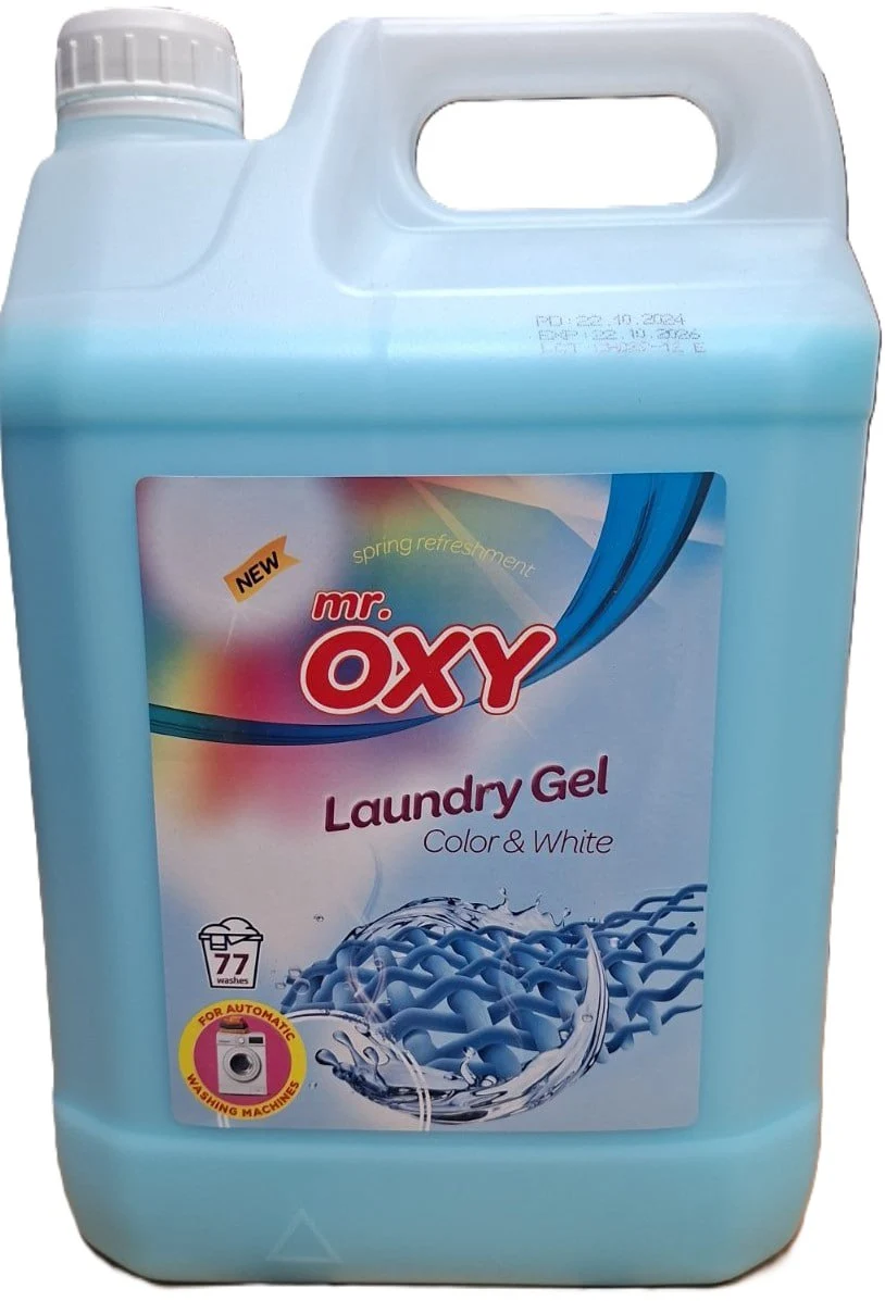 Гель для стирки для цветных и белых вещей автомат Mr. Oxy, 5 л