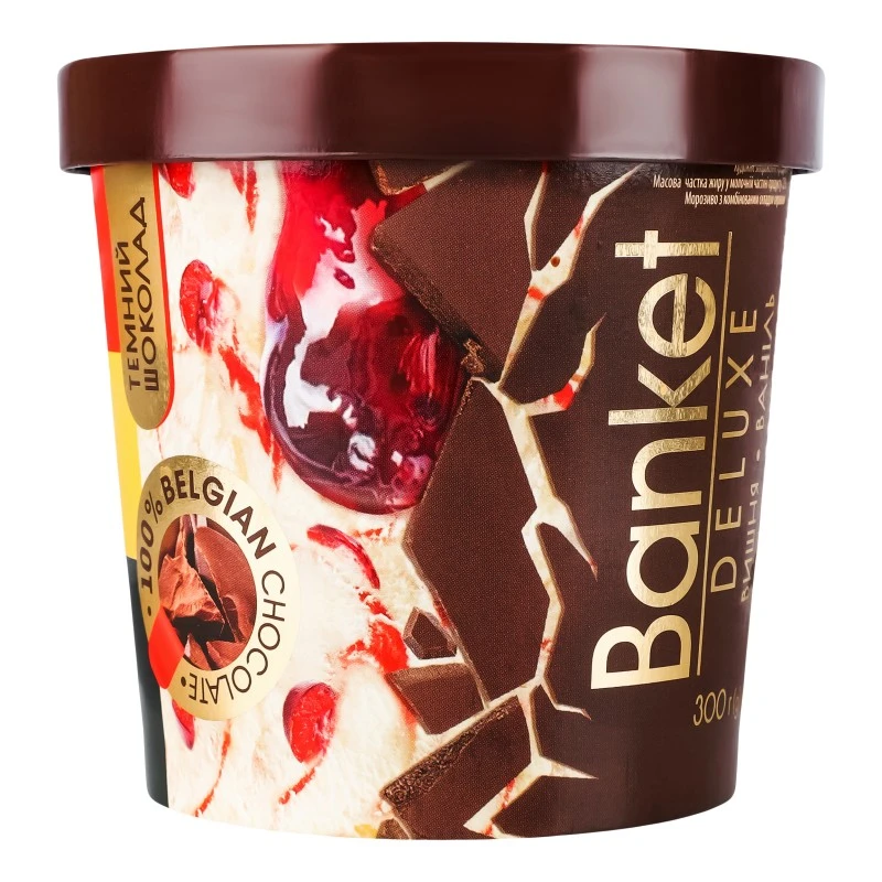 Мороженое банкет де люкс вишня ведро Ласунка, 300 г