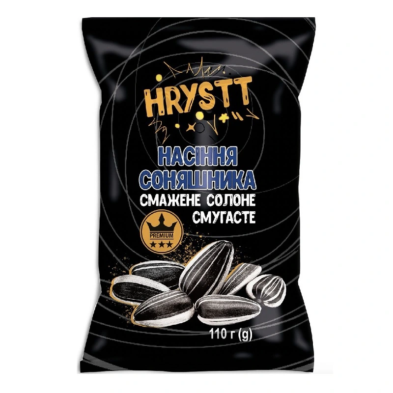 Семена Премиум подсолнечника жареные подсоленные полосатые Hrystt, 110 г