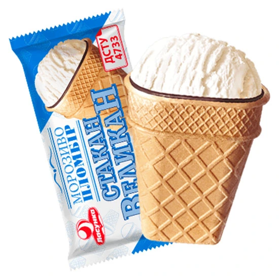 Мороженое пломбир Стакан-Великан Ласунка, 95 г