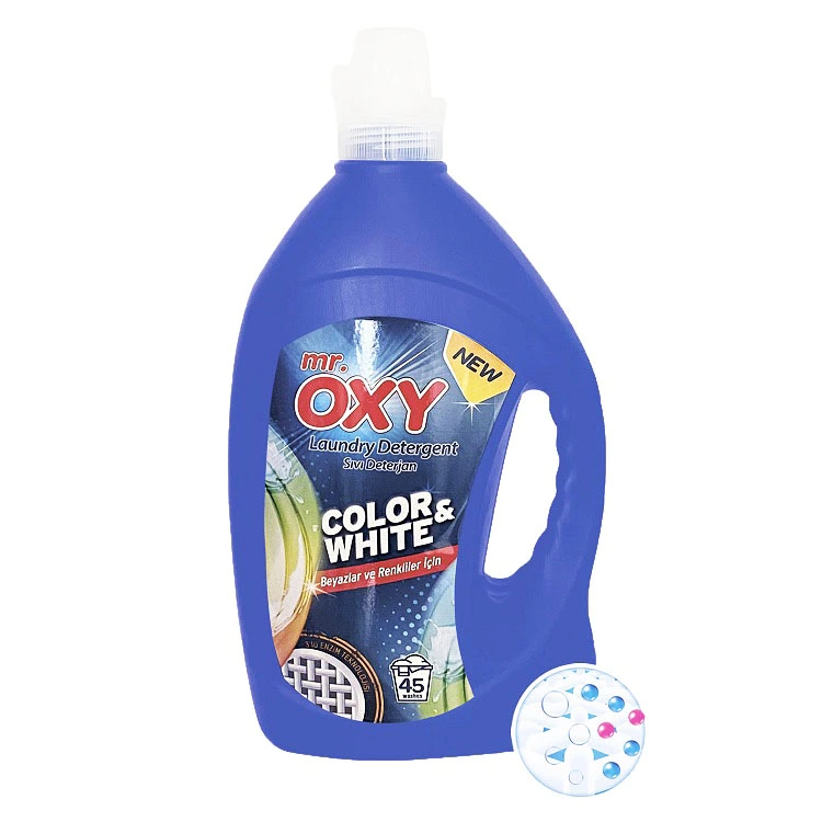 Гель для стирки для цветных и белых вещей автомат 45 циклов Mr. Oxy, 2.75 л