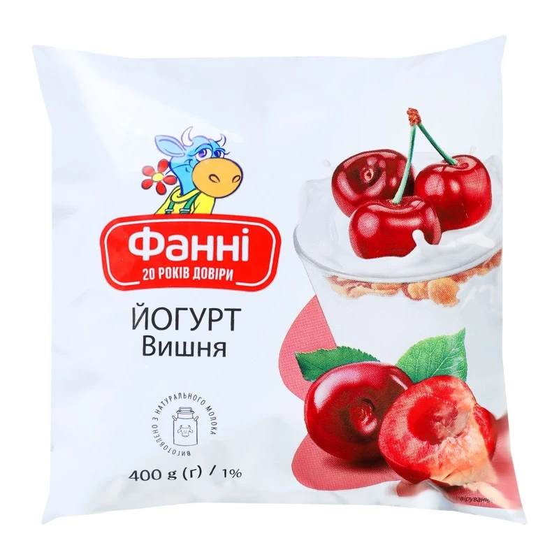 Йогурт 1% Вишня Фанні, 400 г