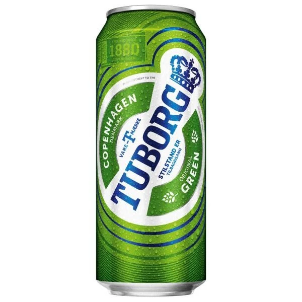Пиво светлое ж/б Green Tuborg, 0.5 л
