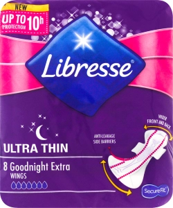 Прокладки гигиенические Ultra Large+ Goognight Libresse, 8 шт/уп.
