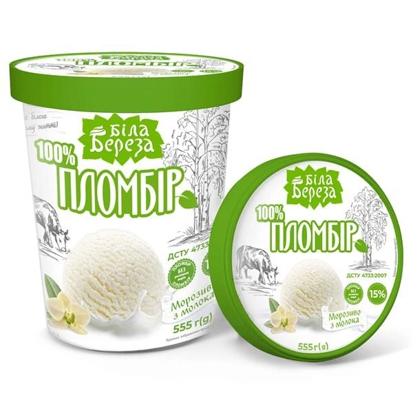 Мороженое пломбир Біла Береза, 555 г