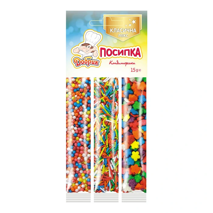Посыпка кондитерская Добрик Классическая в стиках Добрик, 15 г