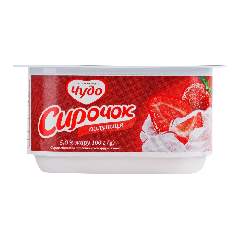 Творожок 5% Клубника Чудо, 100 г