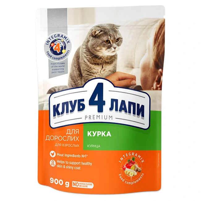 Корм сухой для котов Курица Premium Club 4 Paws, 300 г