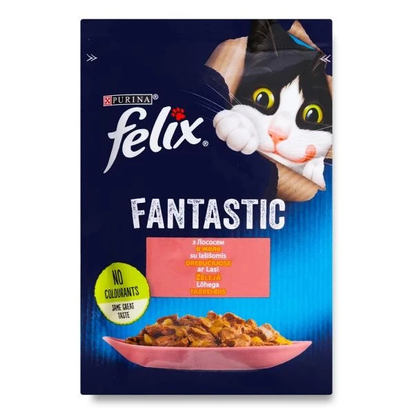 Корм для котов с лососем в желе Fantastic Felix, 85 г