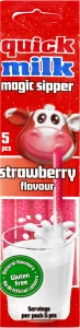 Соломинка для молока для детей от 3лет сахарная cо вкусом клубники Magic sipper Quick milk м/у 5*6г