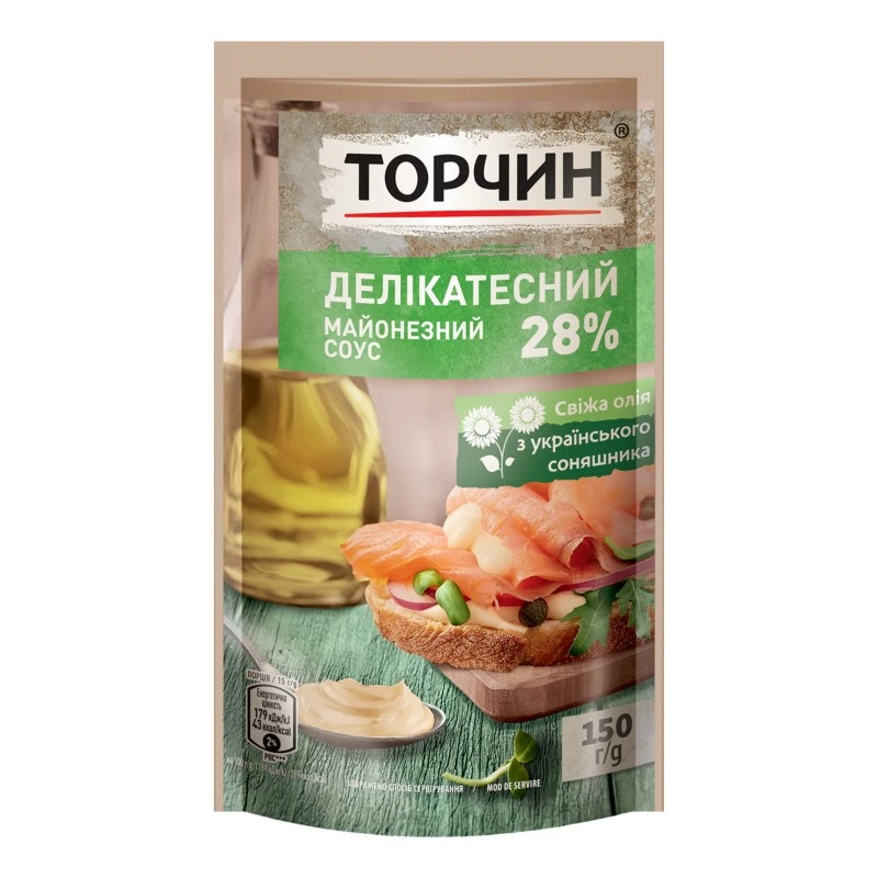 Соус майонезный 28% Деликатесный Торчин, 150 г