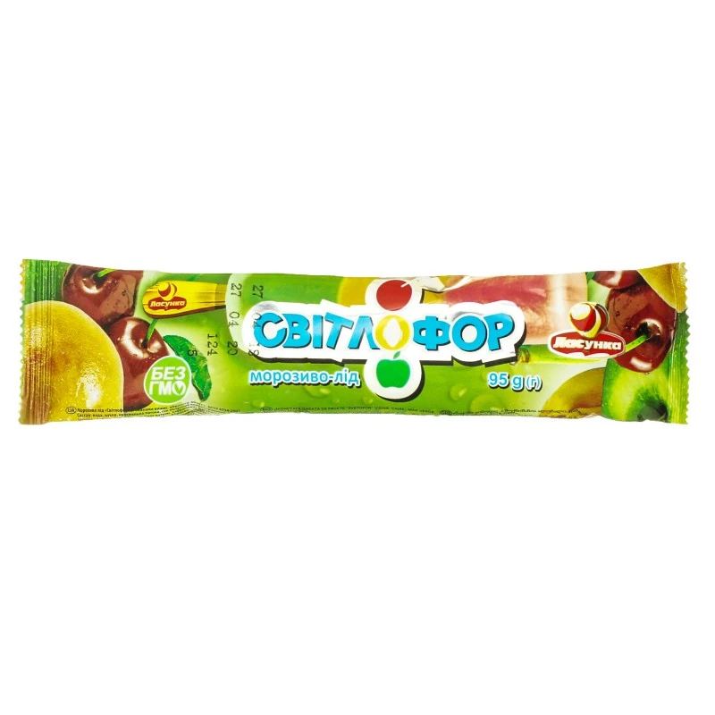 Мороженое фруктовый лёд Светофор Ласунка, 95 г